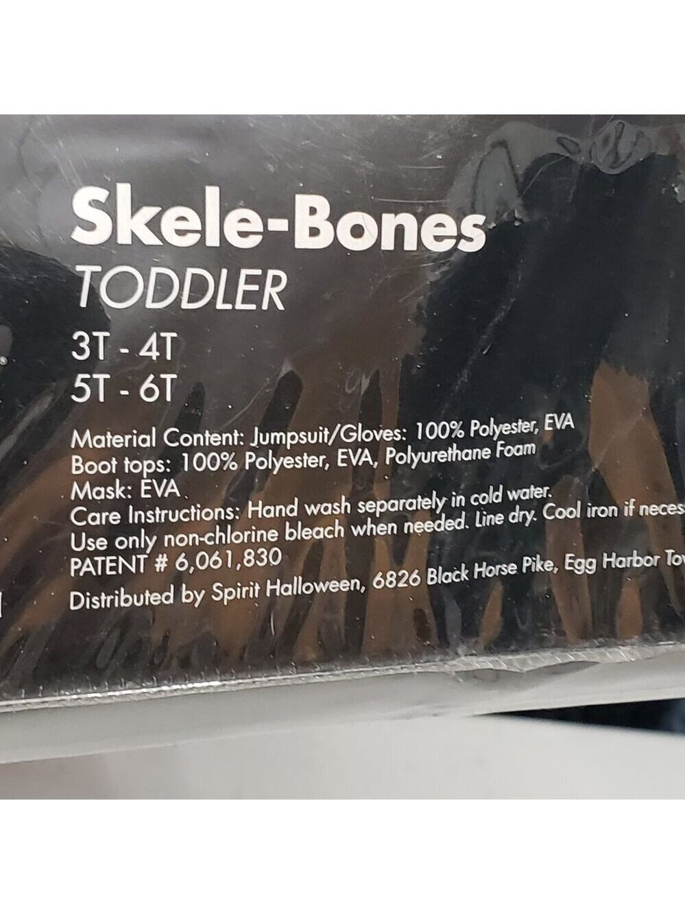 Spirit Halloween Toddler Skeleton Costume 3T-4T Skele-Bones NWT - Picture 4 of 4